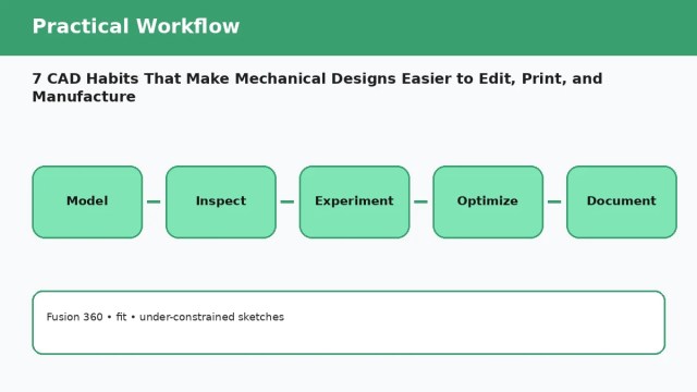 7 CAD Habits That Make Mechanical Designs Easier to Edit, Print, and Manufacture — practical workflow