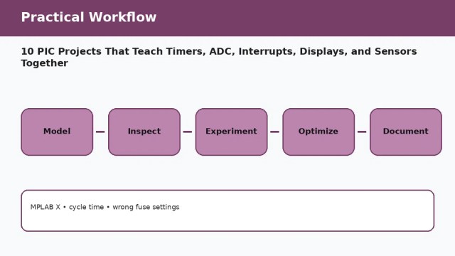 10 PIC Projects That Teach Timers, ADC, Interrupts, Displays, and Sensors Together — practical workflow