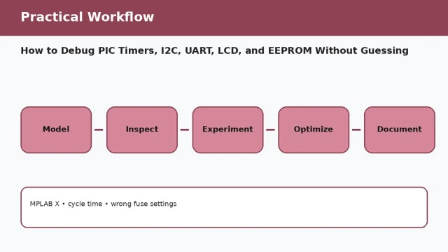 How to Debug PIC Timers, I2C, UART, LCD, and EEPROM Without Guessing — practical workflow