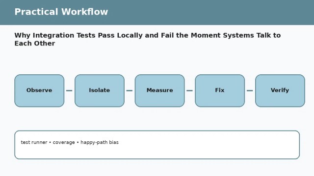 Why Integration Tests Pass Locally and Fail the Moment Systems Talk to Each Other A169 workflow 1 Why Integration Tests Pass Locally and Fail the Moment Systems Talk to Each Other — practical workflow