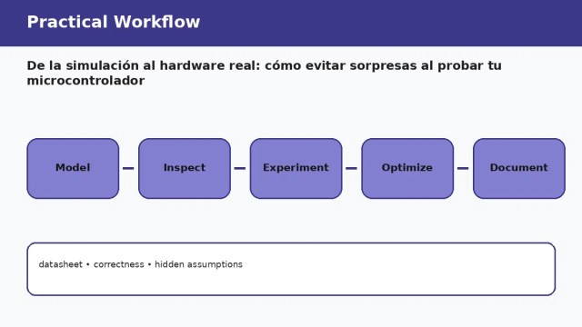 De la simulación al hardware real: cómo evitar sorpresas al probar tu microcontrolador — flujo de trabajo práctico