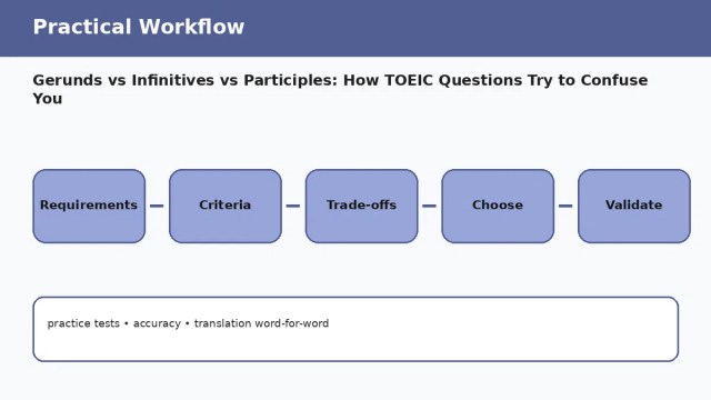 Gerunds vs Infinitives vs Participles: How TOEIC Questions Try to Confuse You — practical workflow