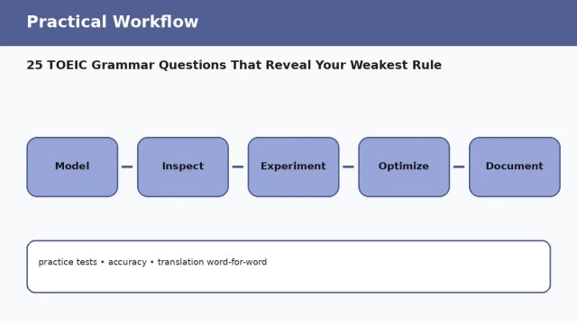 25 TOEIC Grammar Questions That Reveal Your Weakest Rule A180 workflow 1 25 TOEIC Grammar Questions That Reveal Your Weakest Rule — practical workflow