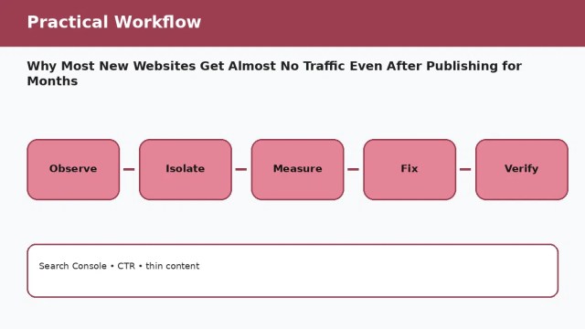 Why Most New Websites Get Almost No Traffic Even After Publishing for Months A181 workflow 1 Why Most New Websites Get Almost No Traffic Even After Publishing for Months — practical workflow