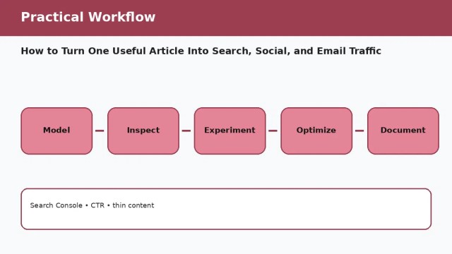 How to Turn One Useful Article Into Search, Social, and Email Traffic — practical workflow