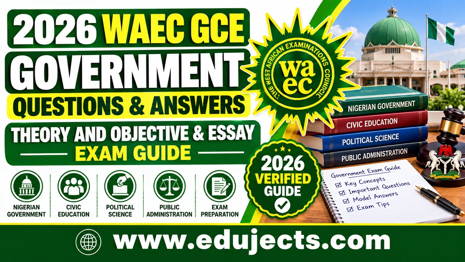 2026 WAEC GCE Government Questions and Answers | Objective & Essay Exam Guide
