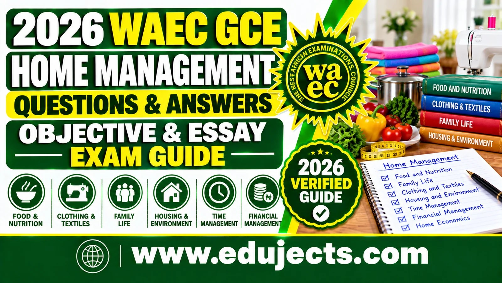2026 WAEC GCE Home Management Questions and Answers | Objective & Essay Exam Guide