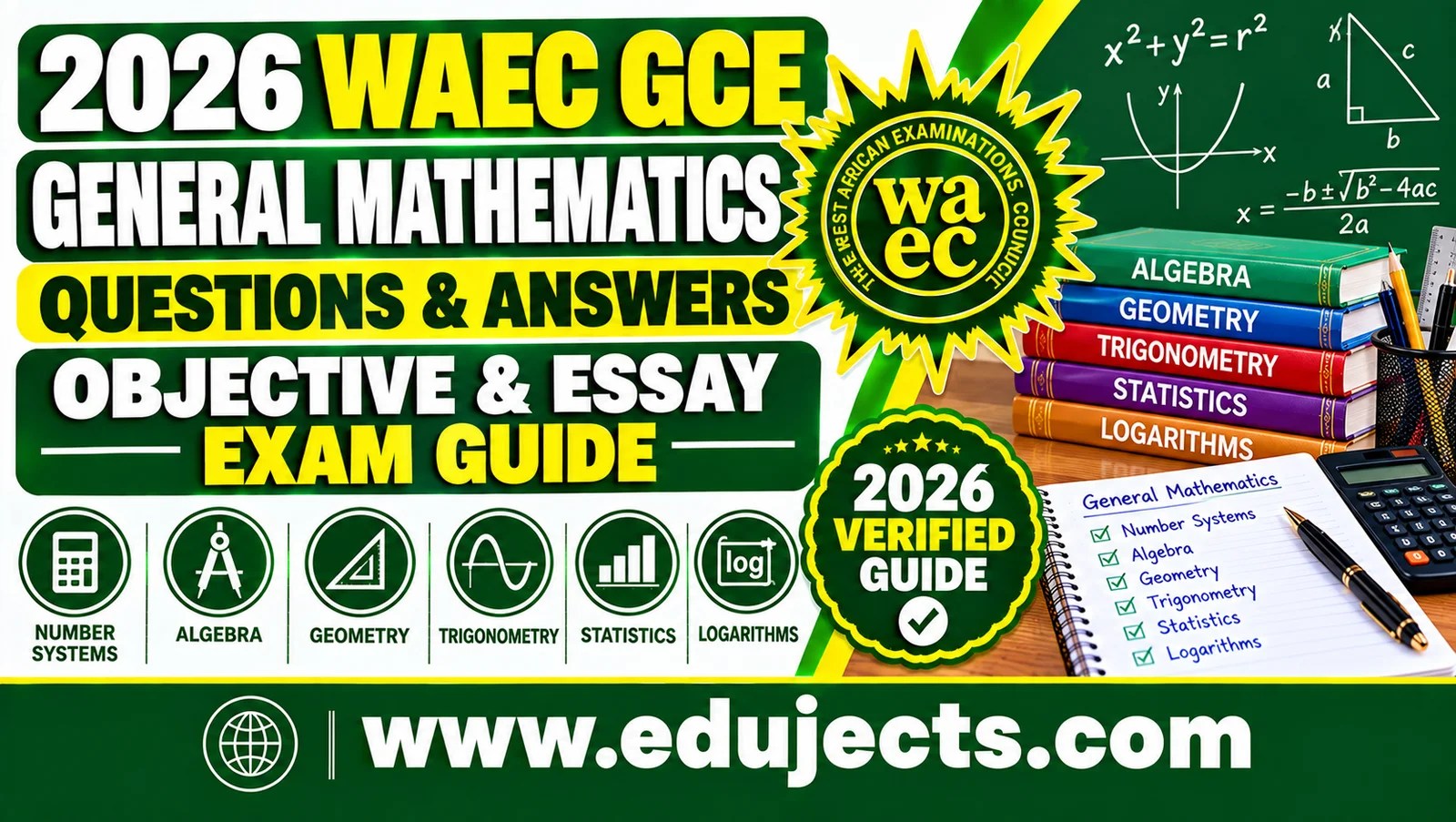 2026 WAEC GCE Mathematics Questions and Answers | Objective & Essay Exam Guide