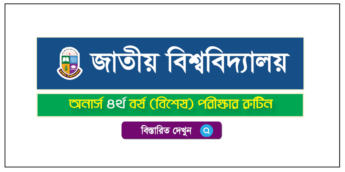 Honours 4th Year Special Exam Routine