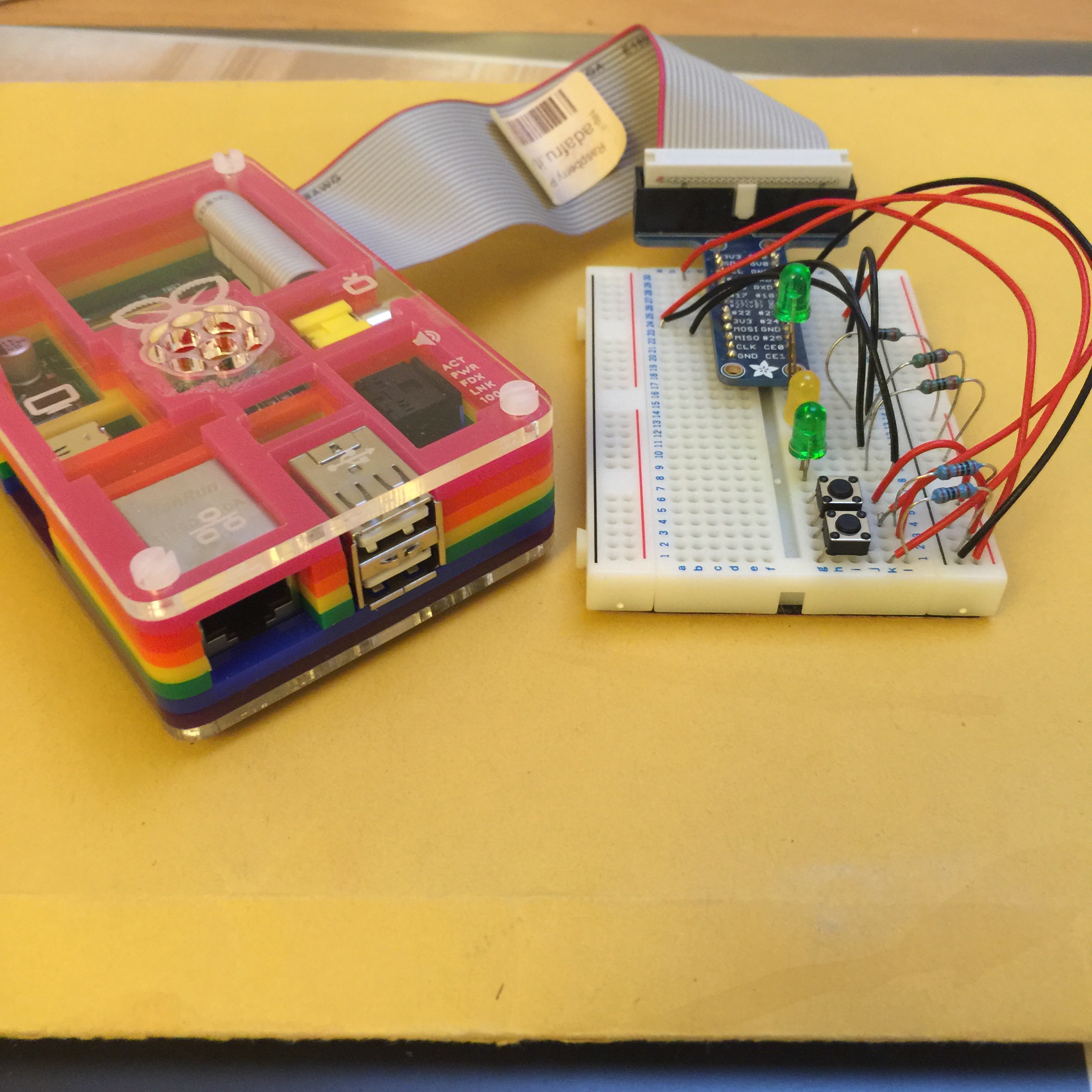 Rainbow Pi, LEDs and Buttons