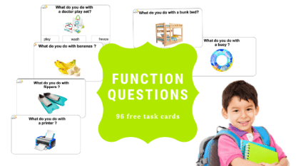 96 Functions' questions for speech therapy and ABA
