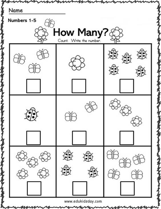 Printable kindergarten spring worksheets