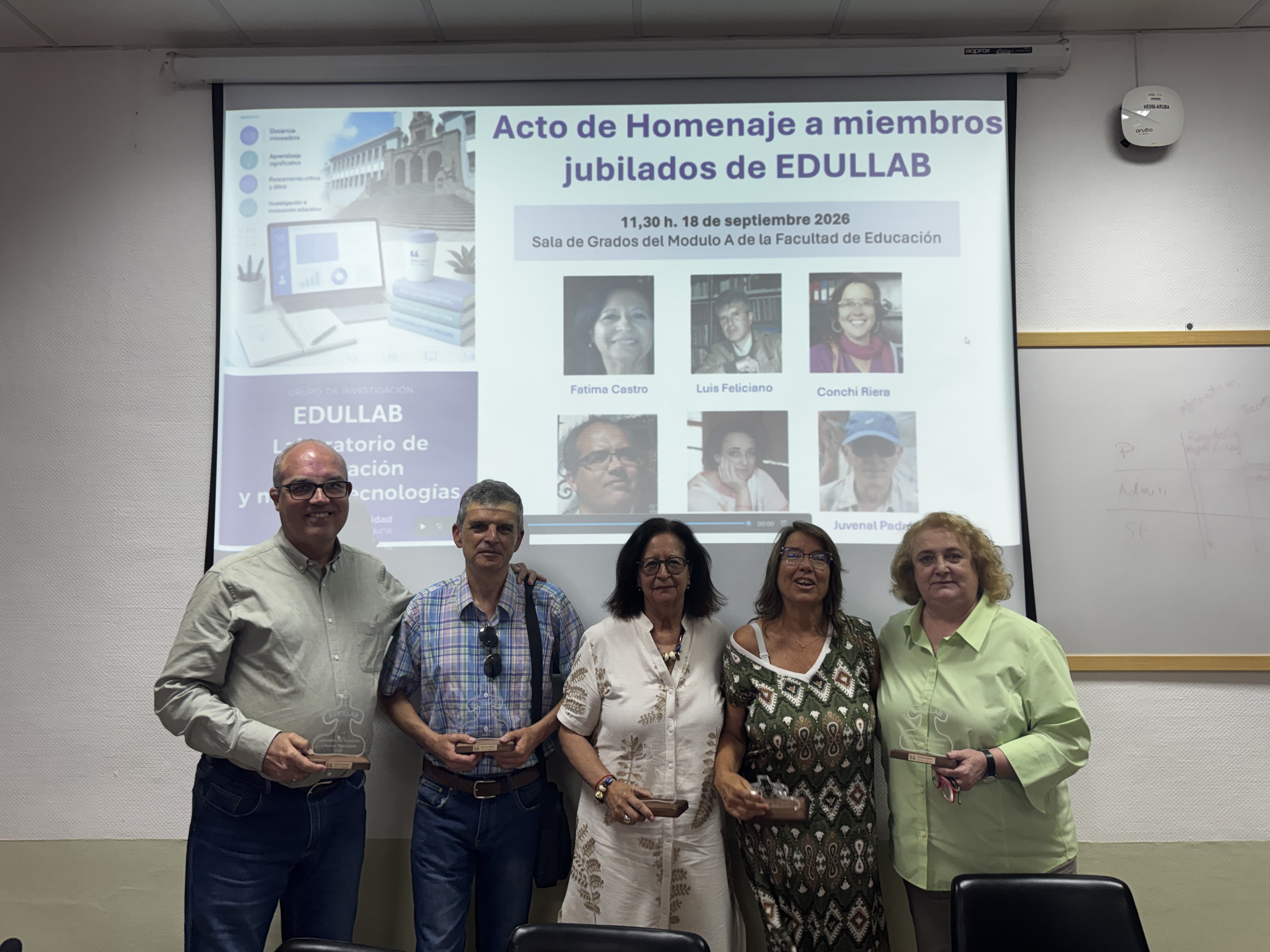 EDULLAB homenajea la trayectoria y el legado de seis de sus miembros jubilados en un emotivo encuentro intergeneracional
