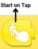 When tapped, this block triggers an action or event in the Scratch Jr project.