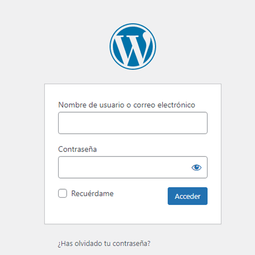 panel de sesion WP