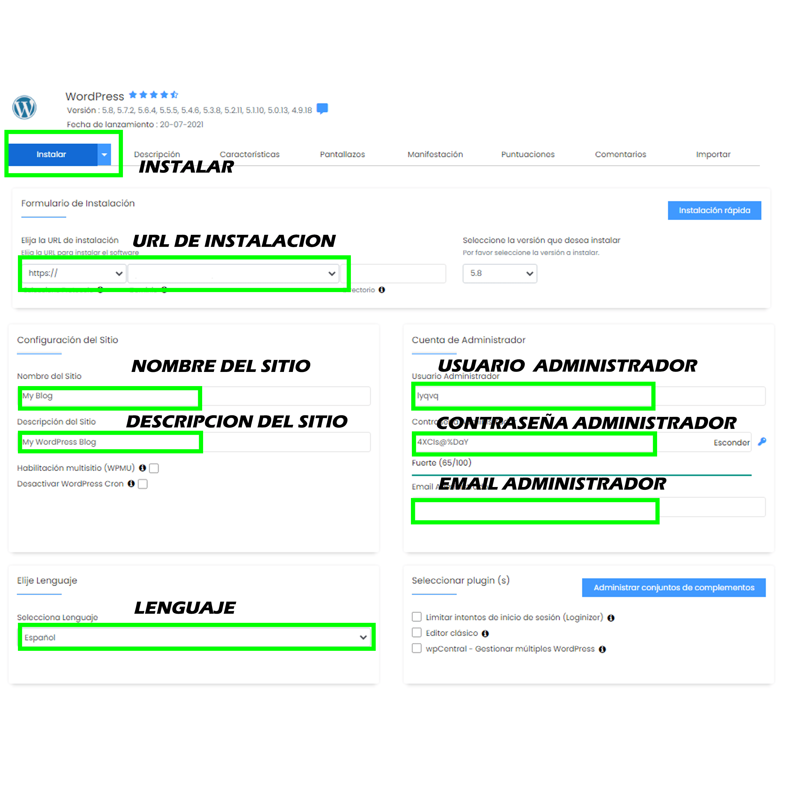 pasos instalar wordpress