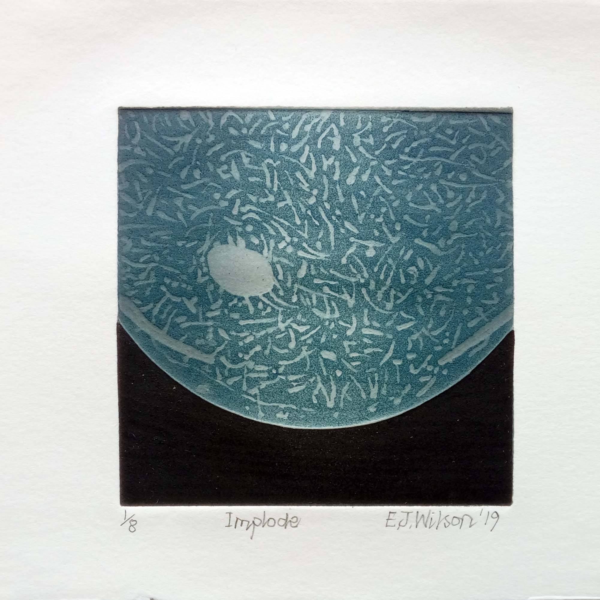 Implode, 150mm x 150mm, Relief and Carborundum. Edition 8