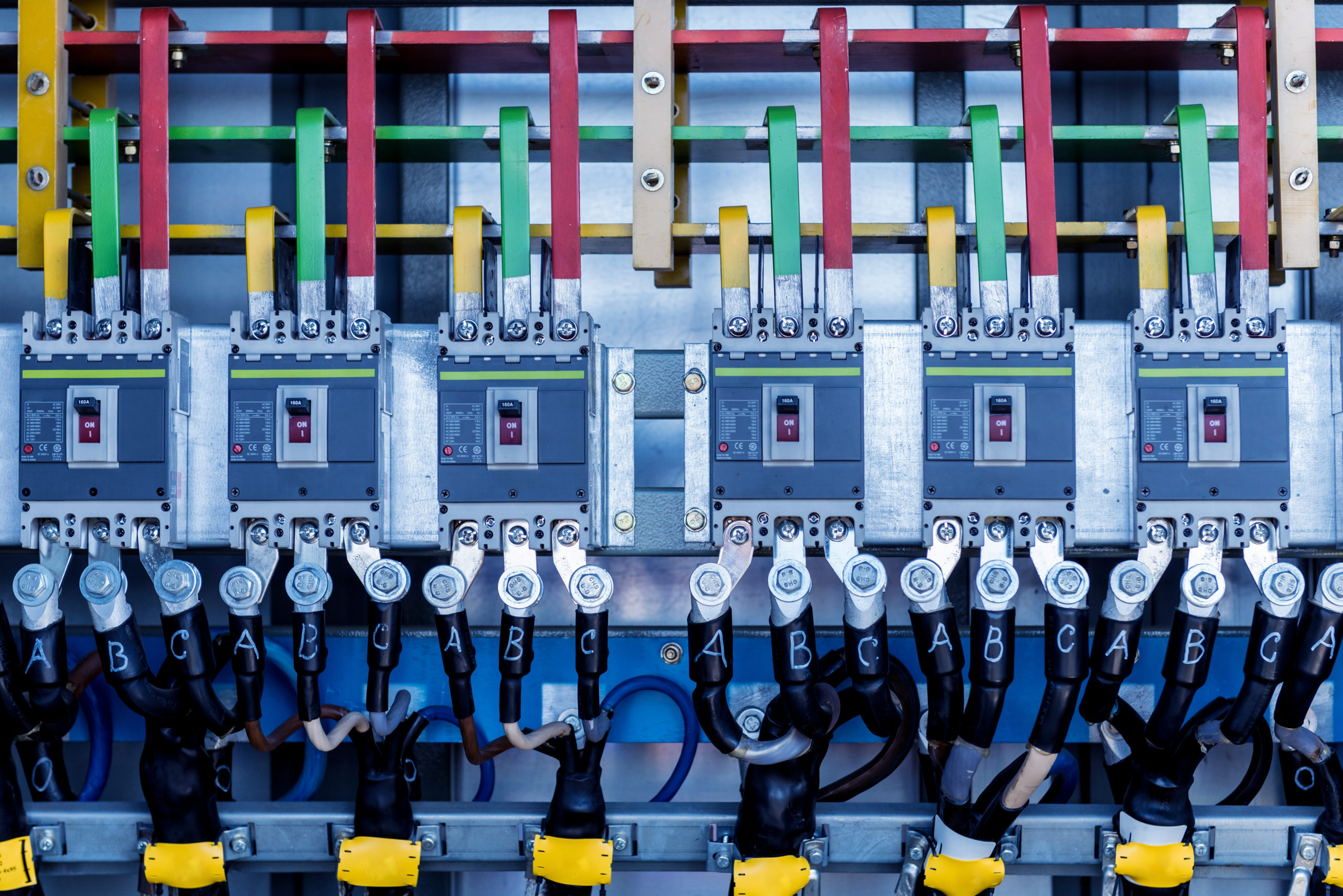 Compartment of electrical equipment in a complete transformer substation.