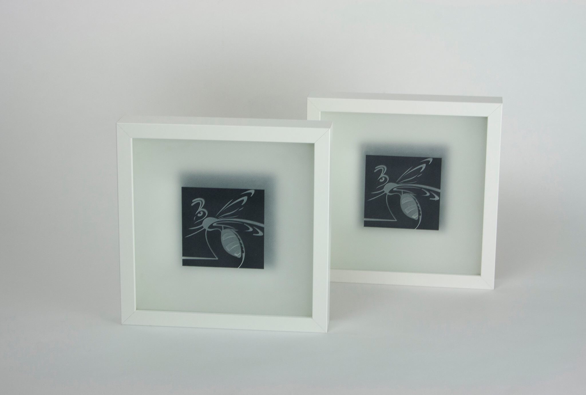 Gezandstraald glas in lijst