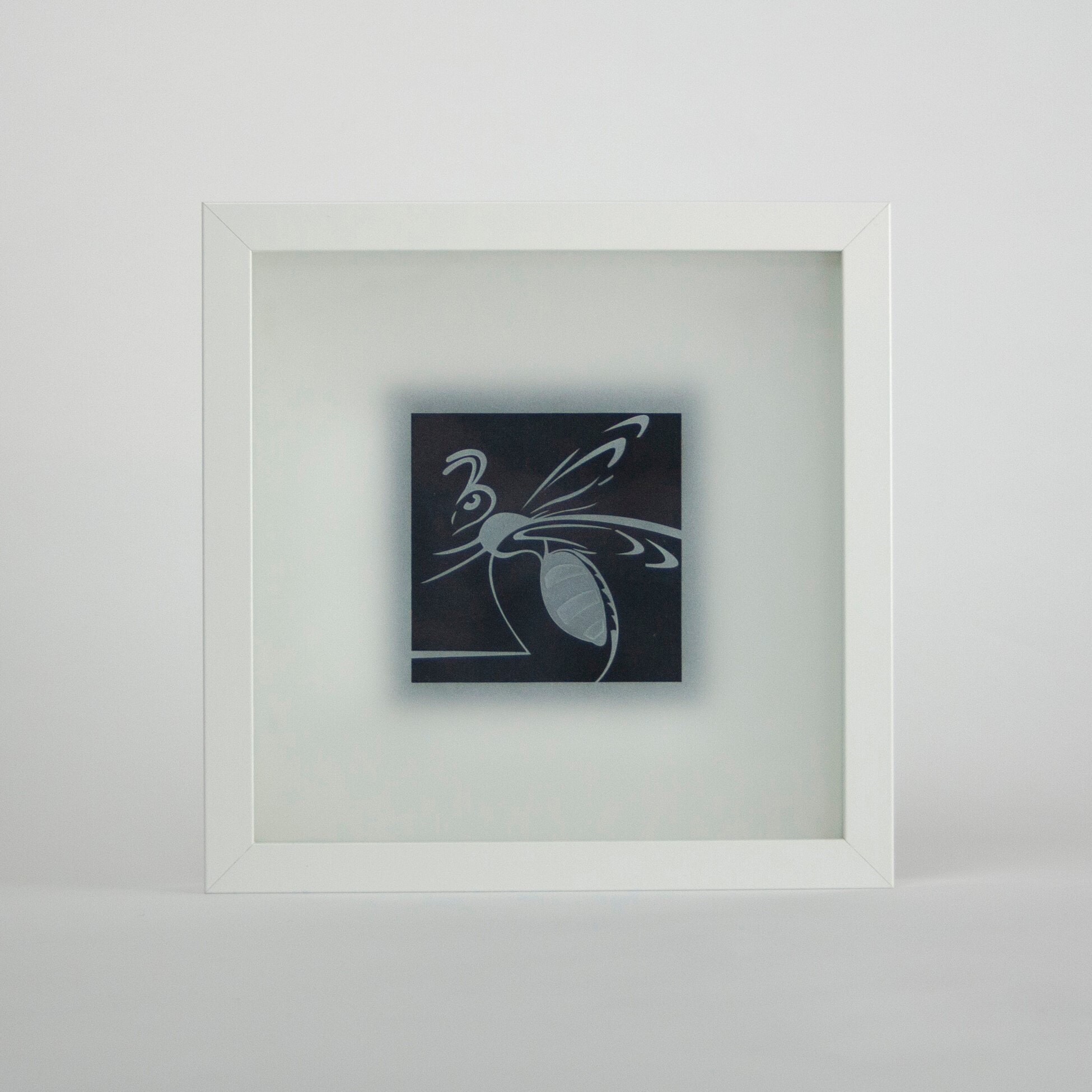 Gezandstraald glas in lijst