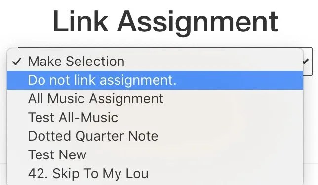 Do not link to assignment option
