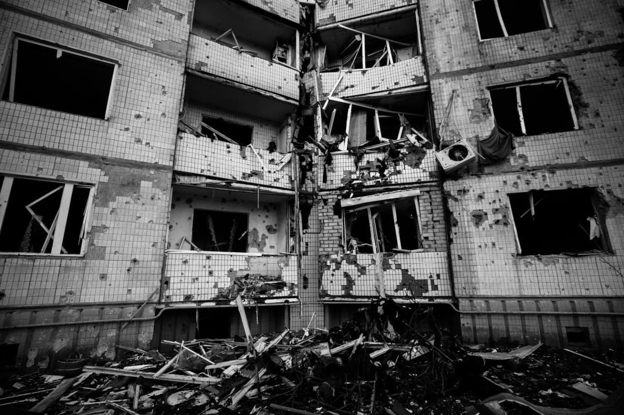 Purustused Kiievis Sviatošõni rajoonis. Pilt: Telegram