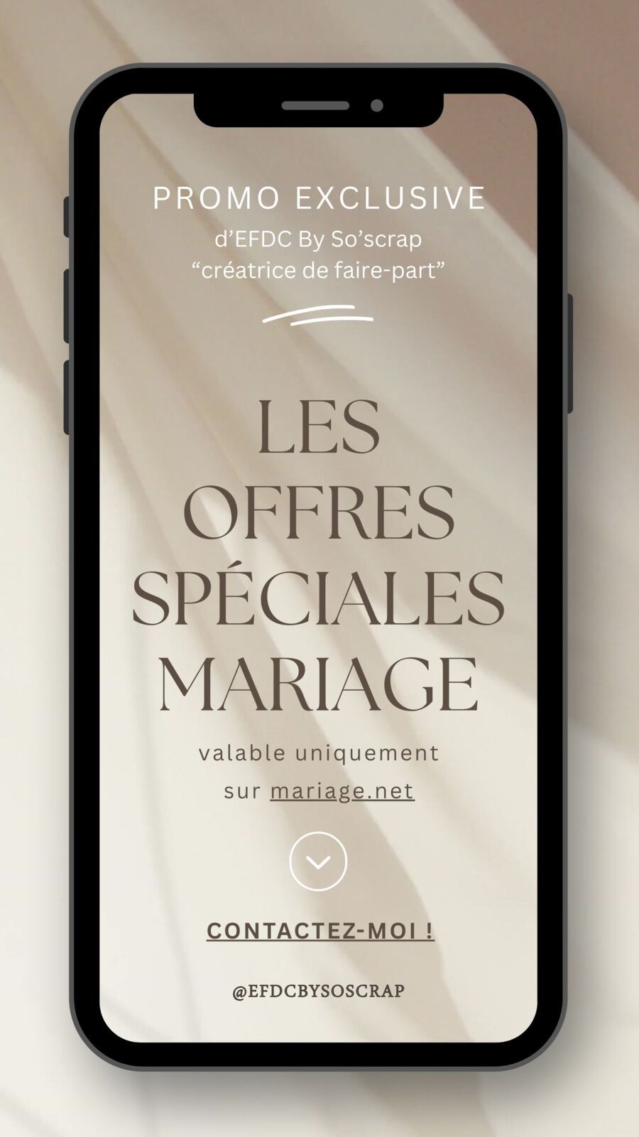 offres du moment spécial faire part mariage #efdcbysoscrap #mariage.net