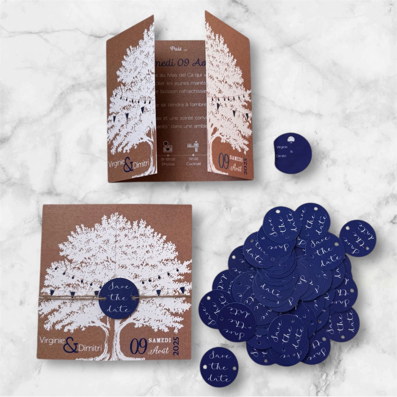 Faire-part & invitation de mariage – Arbre & Fanions | EFDC by So’scrap