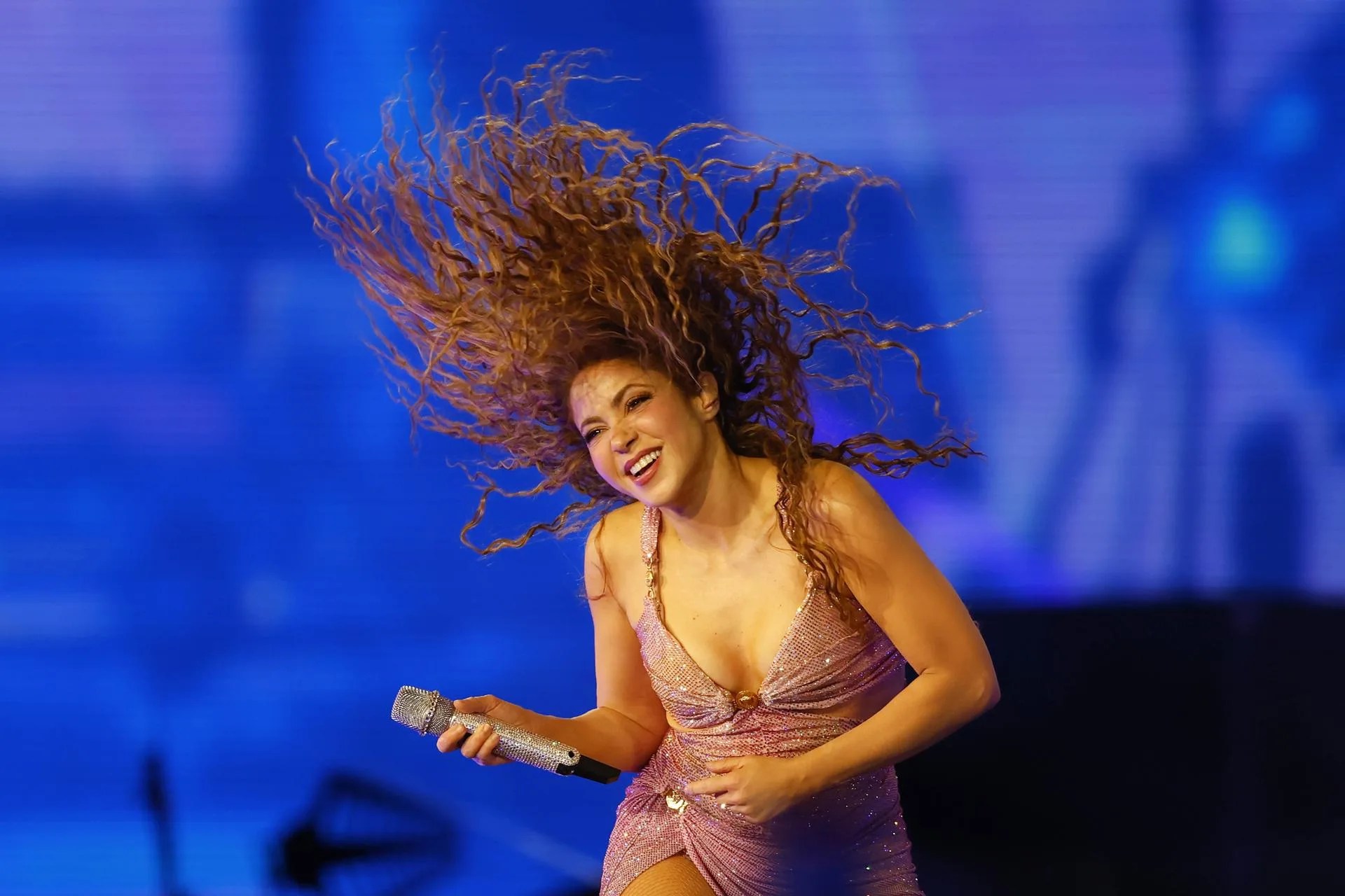 Colombian singer Shakira performs at the Akron Stadium in Guadalajara, Mexico, 16 March 2025. EFE/EPA/Francisco Guasco
