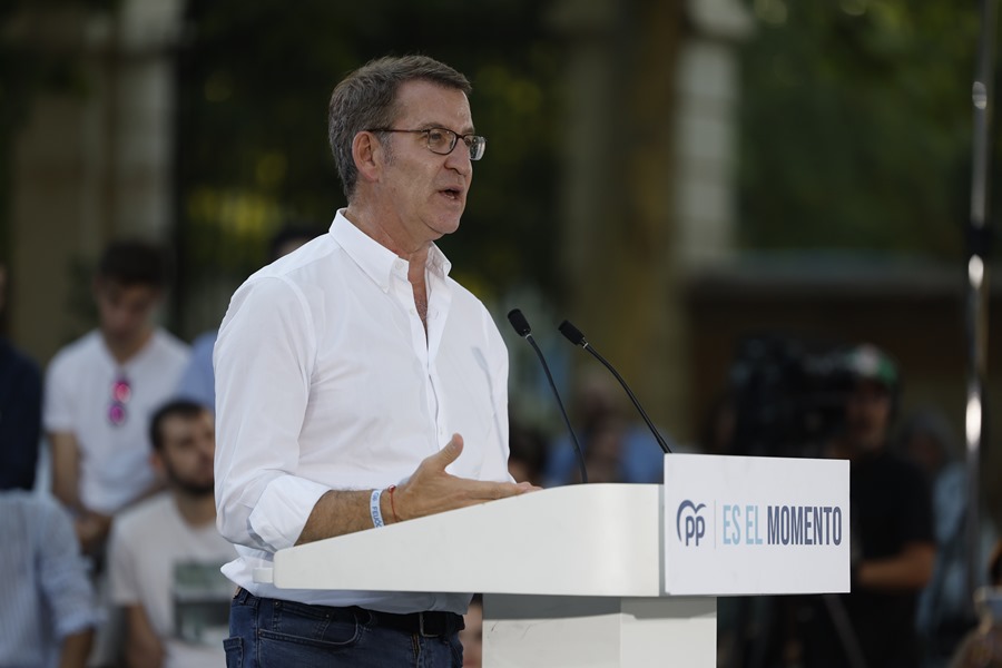 El candidato del PP a la presidencia, Alberto Núñez Feijóo.