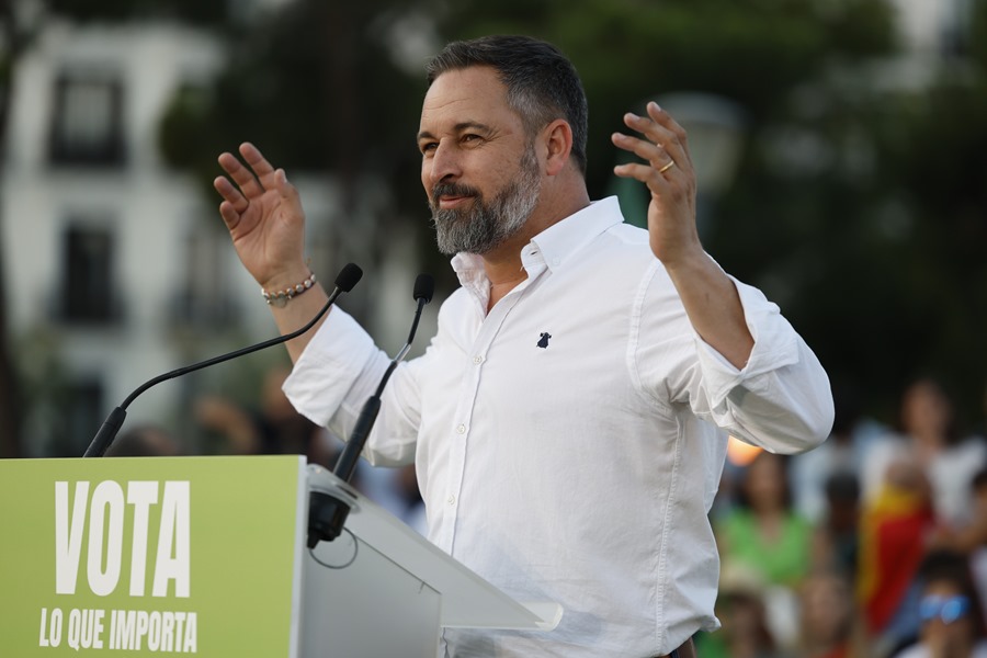 El presidente de Vox, Santiago Abascal, que defiende bloquear las rutas migratorias a través de la Armada