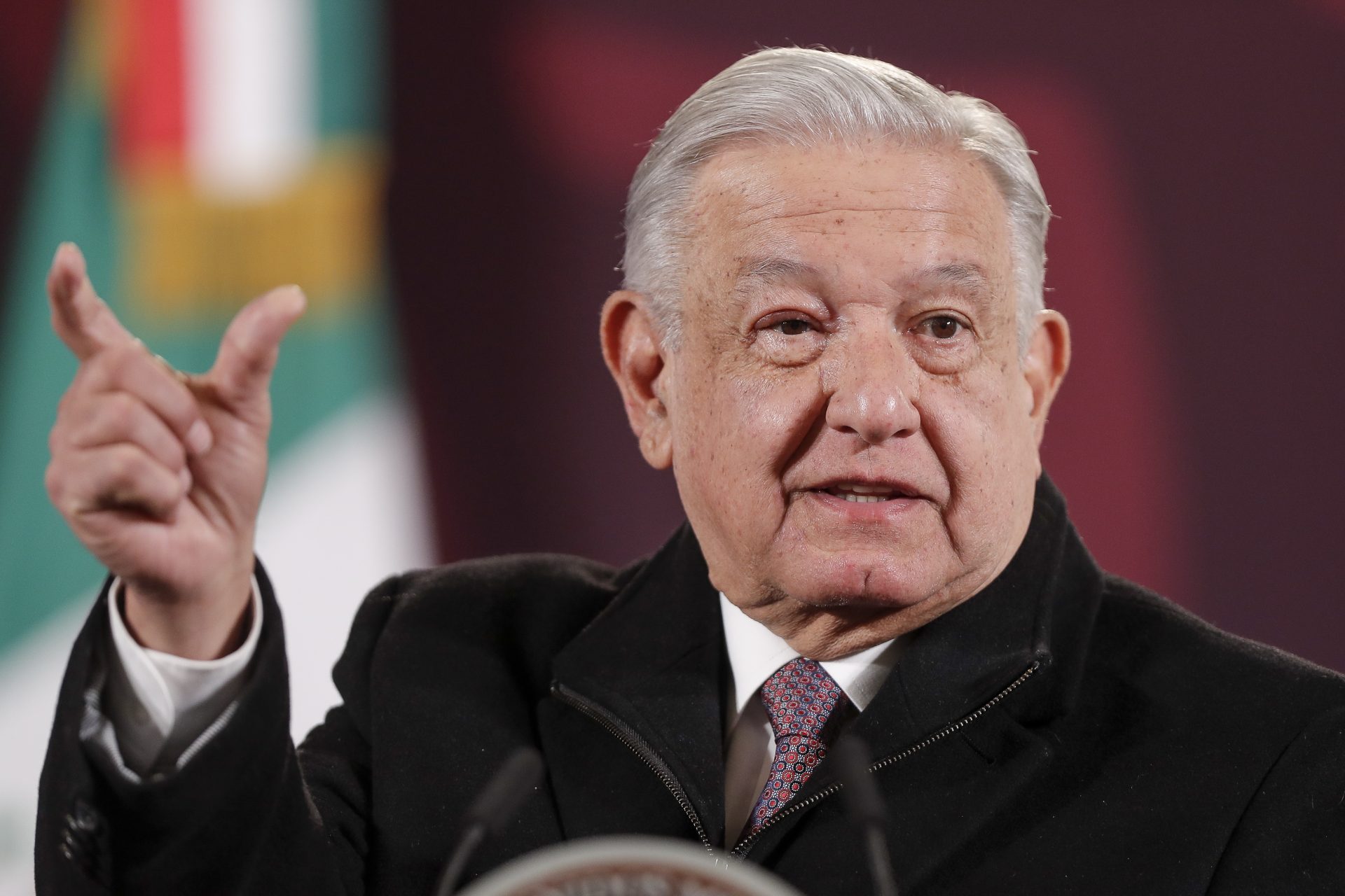 El presidente de México, Andrés Manuel López Obrador, habla durante su rueda de prensa matutina, este 8 de febrero de 2024, en el Palacio Nacional de la Ciudad de México (México). EFE/ Isaac Esquivel