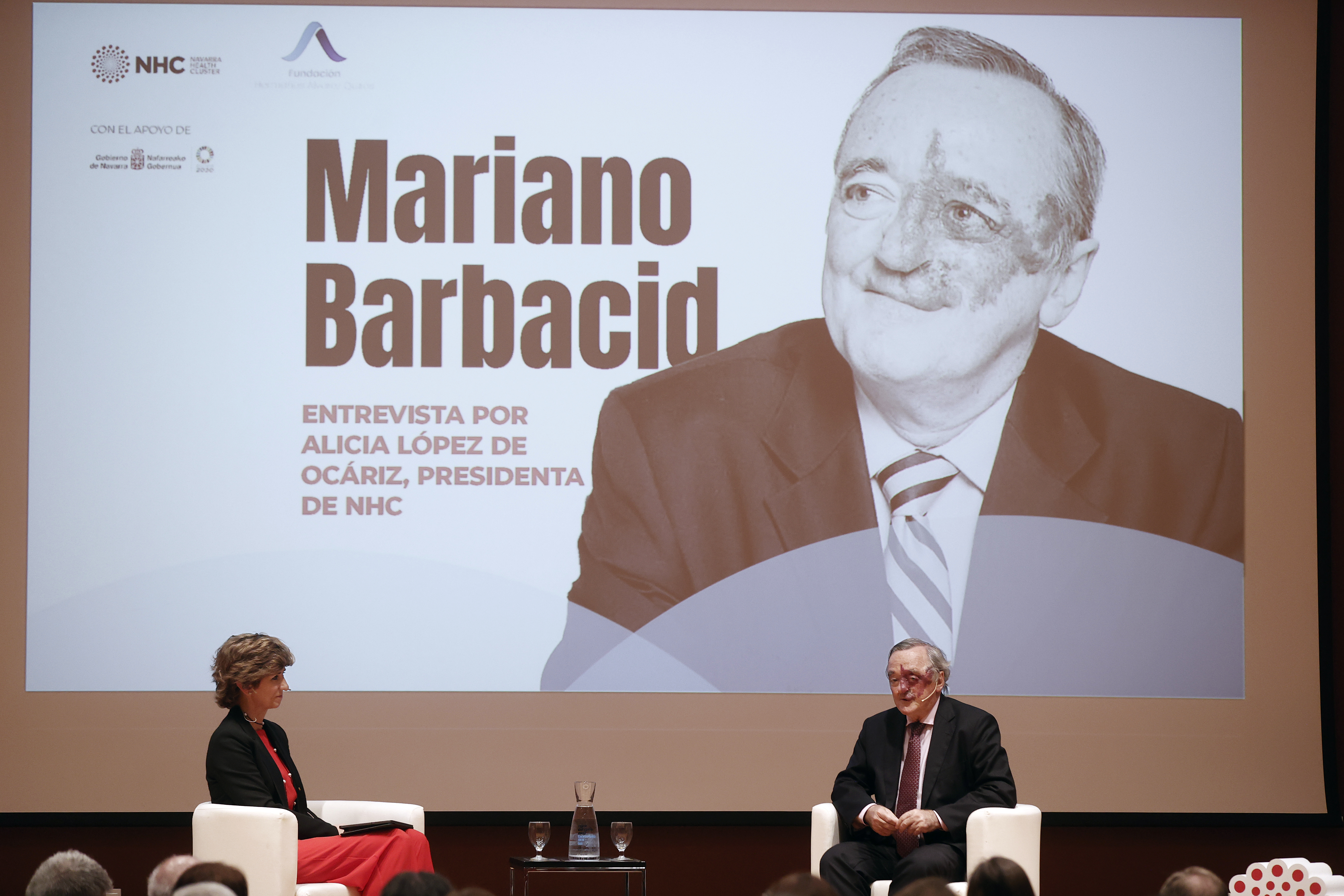 Imagen del científico Mariano Barbacid en un acto en Pamplona