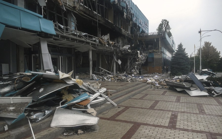 Imagen de archivo de los daños causados por un ataque con drones en la ciudad de Izmail, en la región ucraniana de Odesa, en la frontera con Rumanía