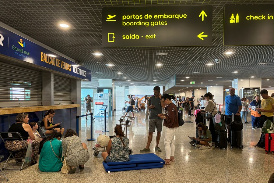 Aspecto del aeropuerto de Funchal, en Madeira