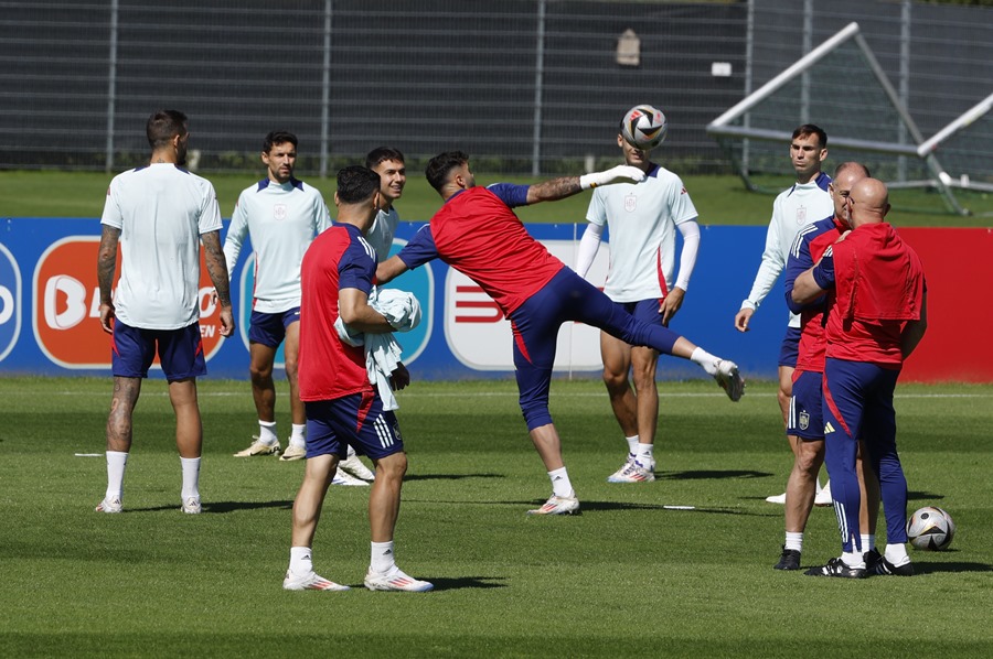 Los jugadores de la selección española