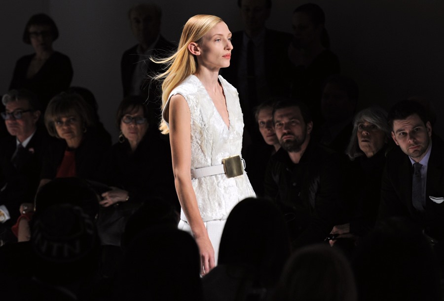 Una modelo en la Semana de la Moda de Nueva York.