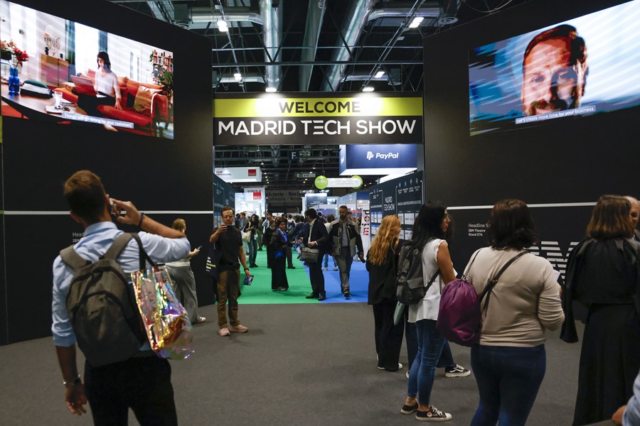 Vista de uno de los estands de la feria tecnológica "Tech Show" de Madrid
