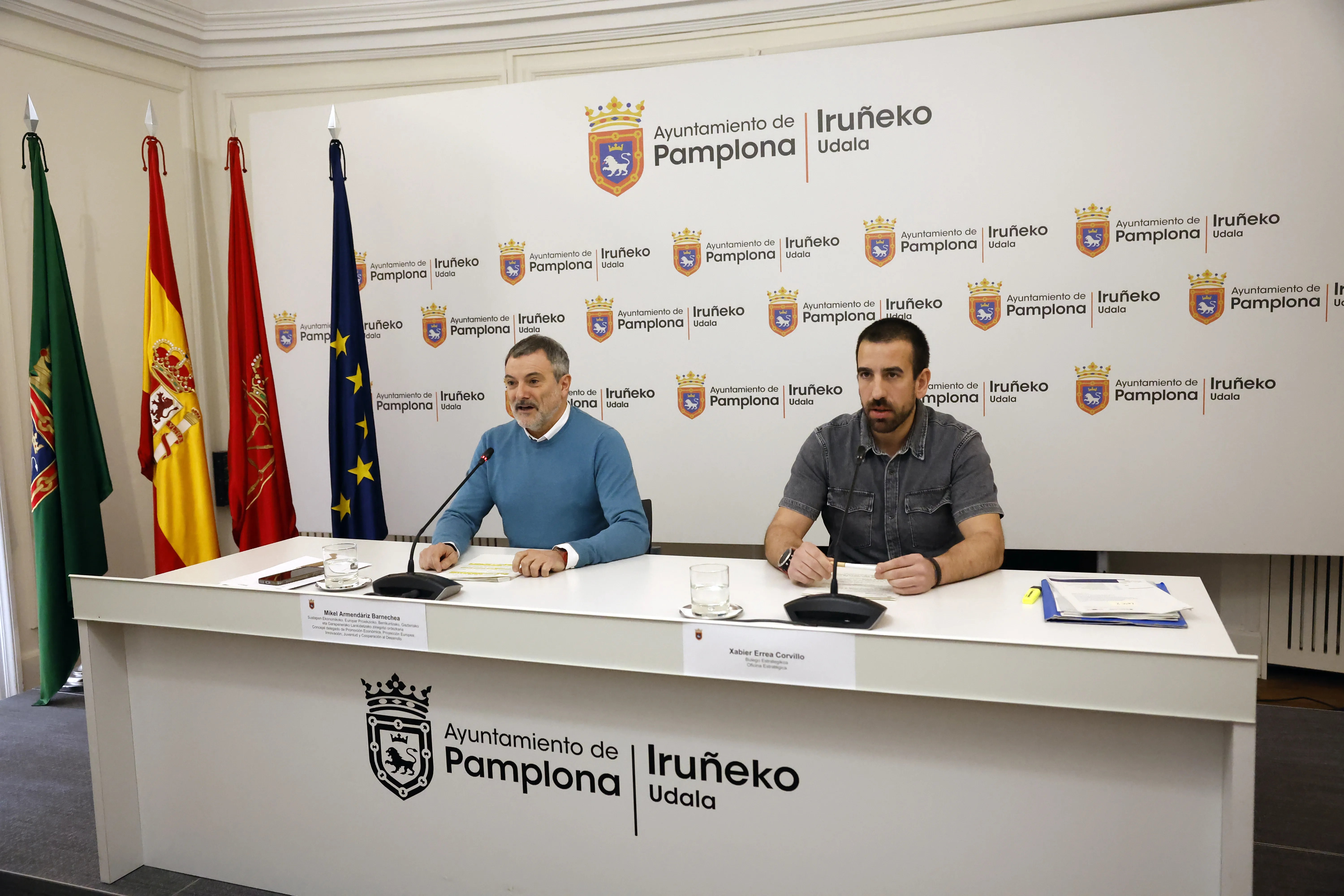 Imagen de la presentación de la encuesta que el Ayuntamiento llevará a cabo entre los pamploneses sobre los sanfermines