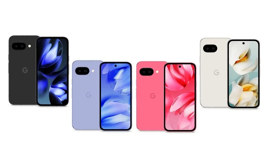 Fotografía cedida por Google donde se muestra una gama de los cuatro colores disponibles de su nuevo teléfono de gama baja, el Pixel 9A, que estará disponible en abril. EFE/Google