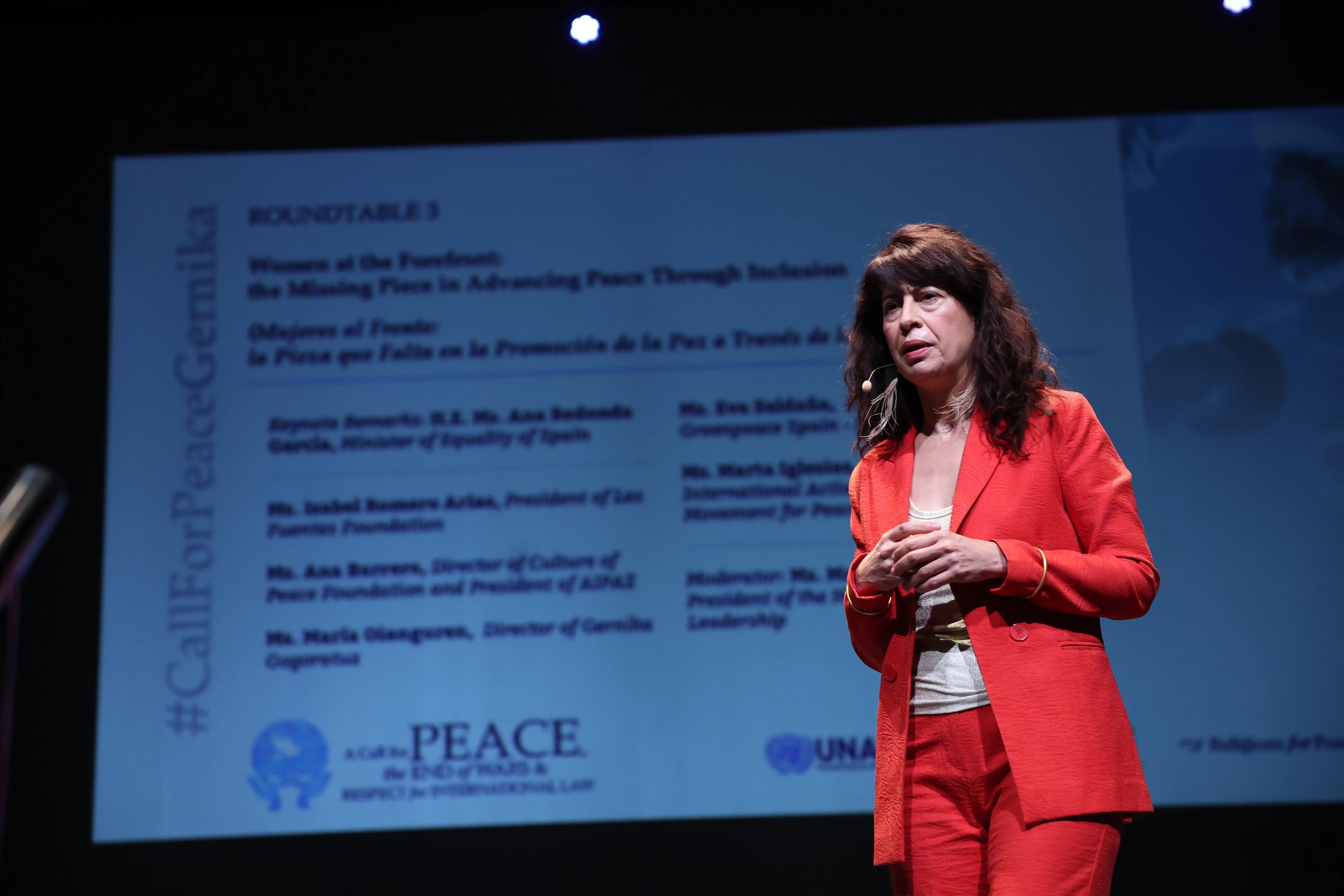 La ministra de Igualdad, Ana Redondo, durante el acto celebrado en Gernika. EFE/Luis Tejido