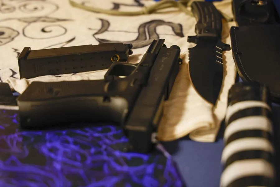 Vista de las armas expuestas por Policía Nacional,