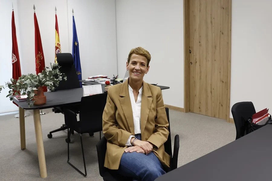 María Chivite, durante la entrevista con EFE.