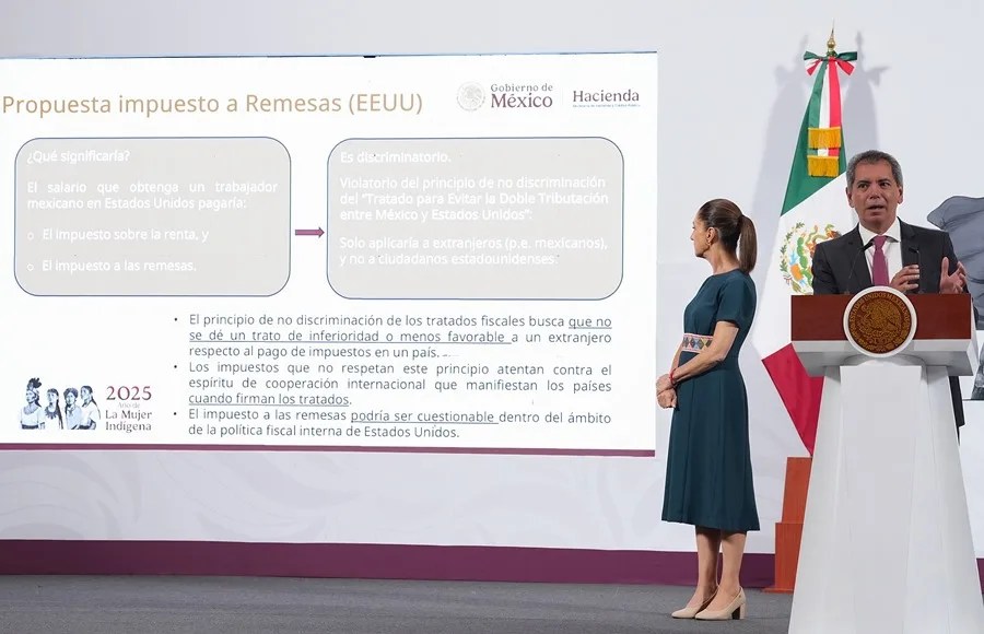 México critica que la tasa del 5 % a las remesas incumple un tratado con EE.UU. de doble tributación