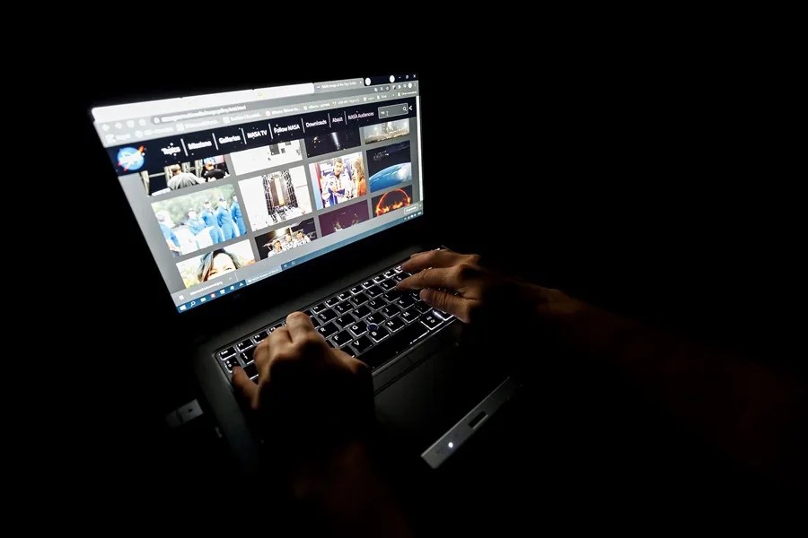 Una persona navega por una página en internet