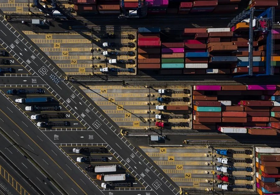 Contenedores en el puerto de Nueva Jersey.