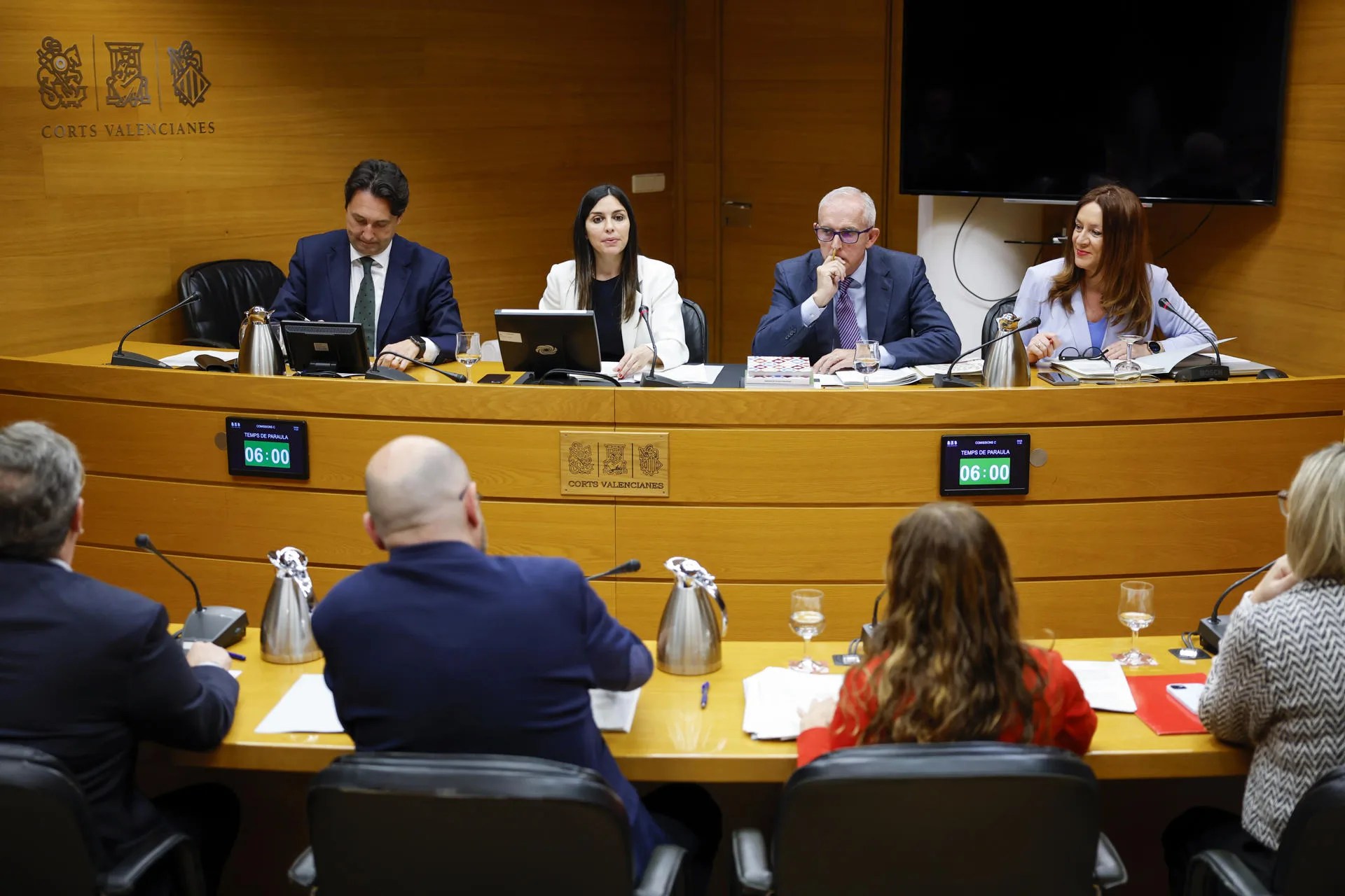 Vista general de la Comisión de investigación sobre las causas de las inundaciones causadas por la dana de octubre de 2024 en la Comunitat Valenciana, que aprueba su plan de trabajo con mayoría del PP y Vox. EFE/Ana Escobar