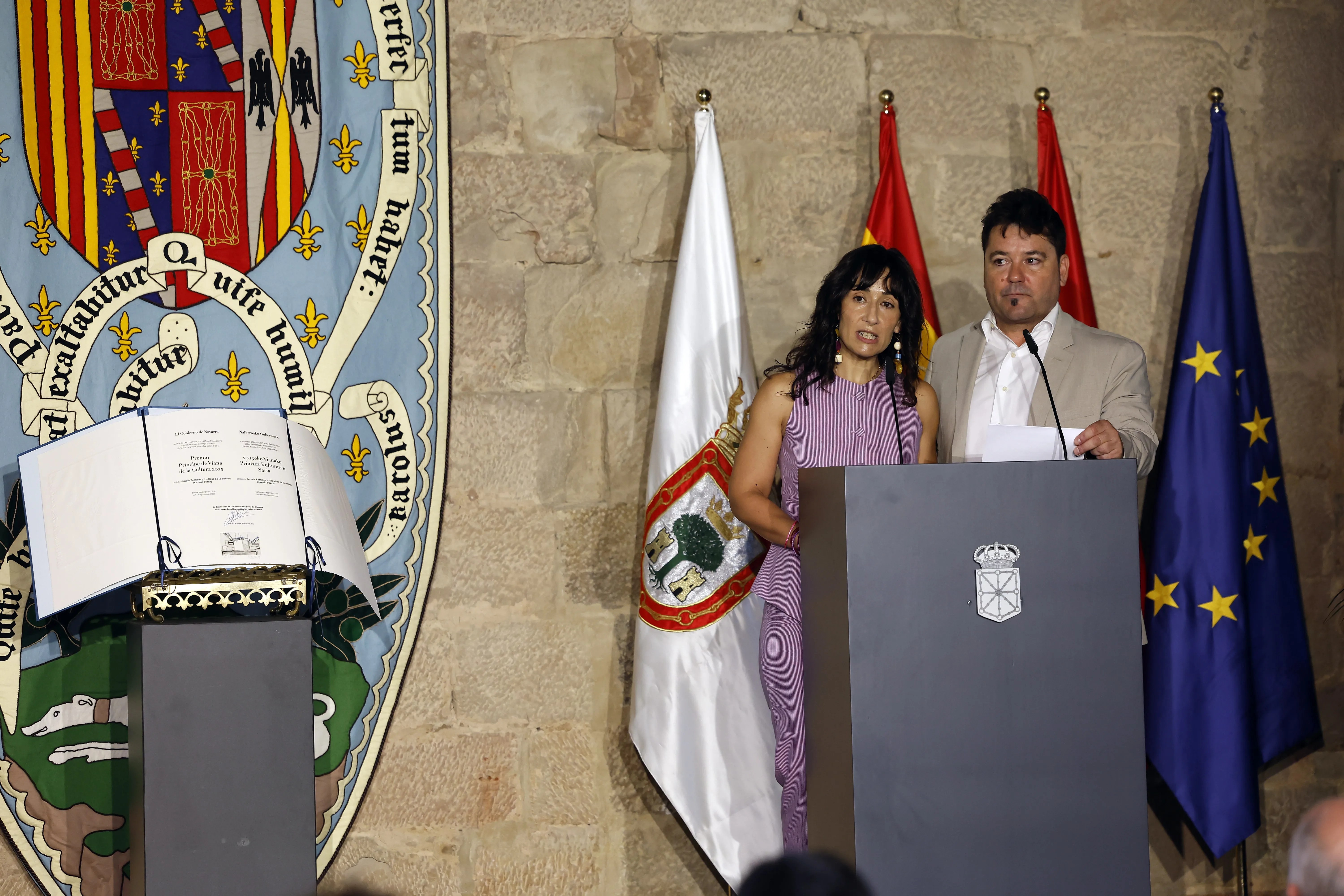 Imagen de la entrega del Premio Príncipe de Viana de la Cultura 2025