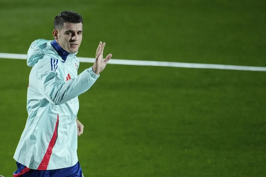 El delantero de la selección española de fútbol Álvaro Morata