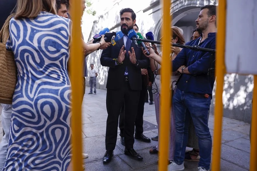 El eurodiputado Luis Pérez Fernández, conocido como Alvise, la semana pasada en el Supremo.